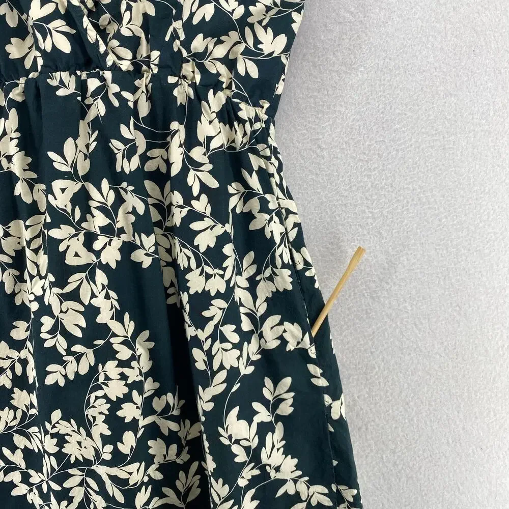GARNET HILL Dress 4 Floral Surplice A-Line Mini Sleeveless Cotton Blue_8